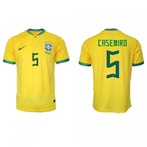 Fotbalové Dres Brazílie Casemiro #5 Domácí MS 2022 Krátký Rukáv